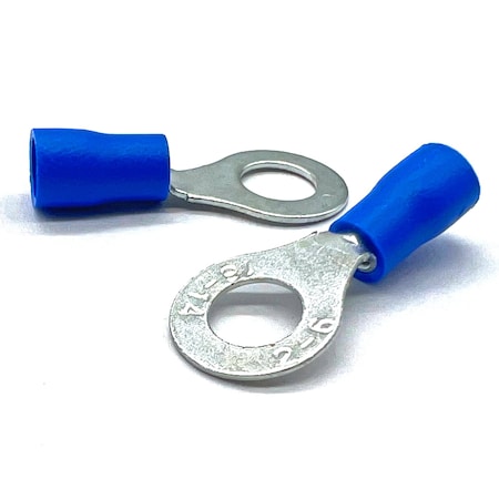 Boltsandnuts.Com Ring Terminal, 5/16 in Stud Size, 14 AWG, 600 V, PVC, Vinyl Insulated, Blue, 200 PK EL-1614-RING31-VB-200